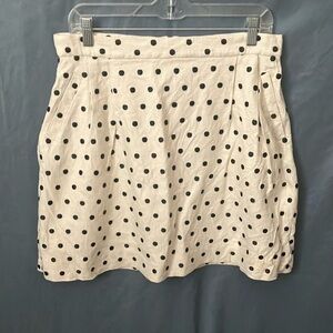 Kate Spade: “Skirt the line” Cream with black polka dots skirt- midi- 12